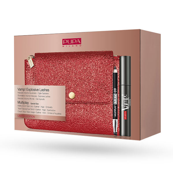 PUPA COFANETTO VAMP MASCARA EXPLOSIVE LASHES + MULTIPLAY + BAG - Tre Pi Profumerie