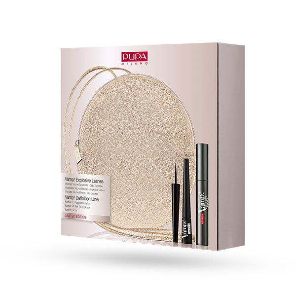PUPA COFANETTO VAMP MASCARA EXPLOSIVE LASHES + DEFINITION + BAG - Tre Pi Profumerie