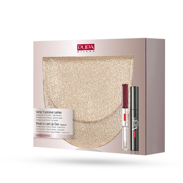 PUPA COFANETTO VAMP MASCARA EXPLOSIVE LASHES + LAST LIP D + BAG - Tre Pi Profumerie