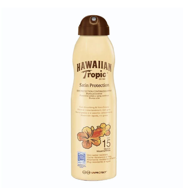 HAWAIIAN TROPIC SATIN PROTECTION CONTINUOUS PROT SPF 15 220 ML - Tre Pi Profumerie