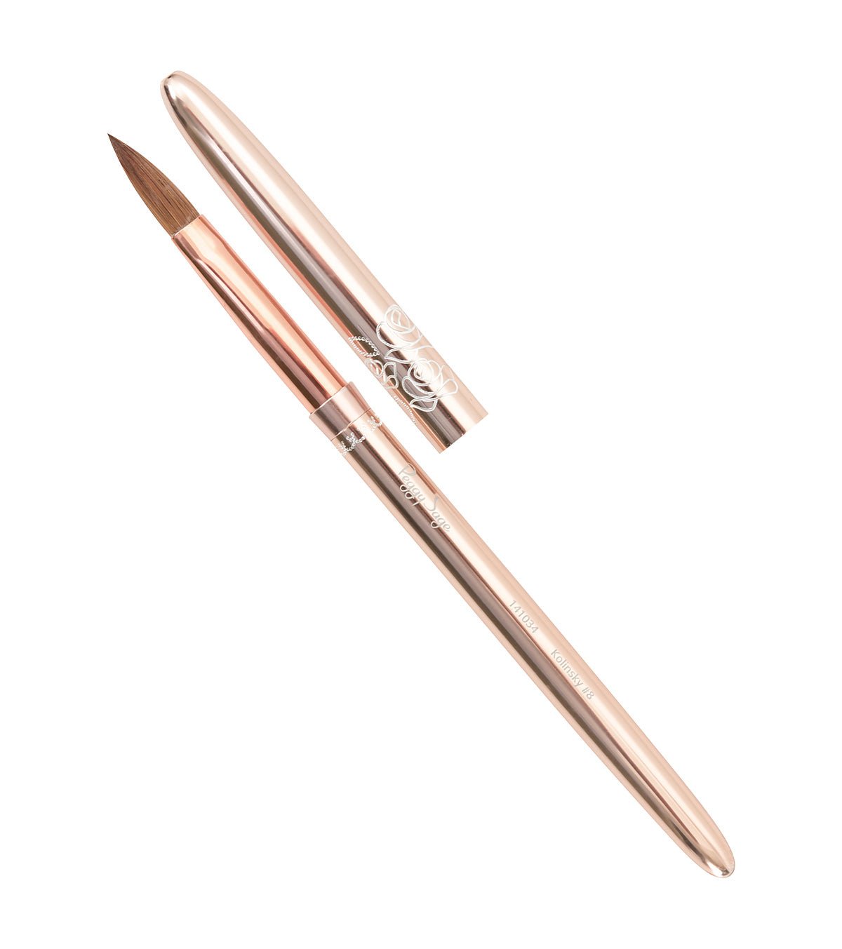 PEGGY SAGE PENNELLO RESINA ROSE GOLD - KOLINSKY #8 - Tre Pi Profumerie