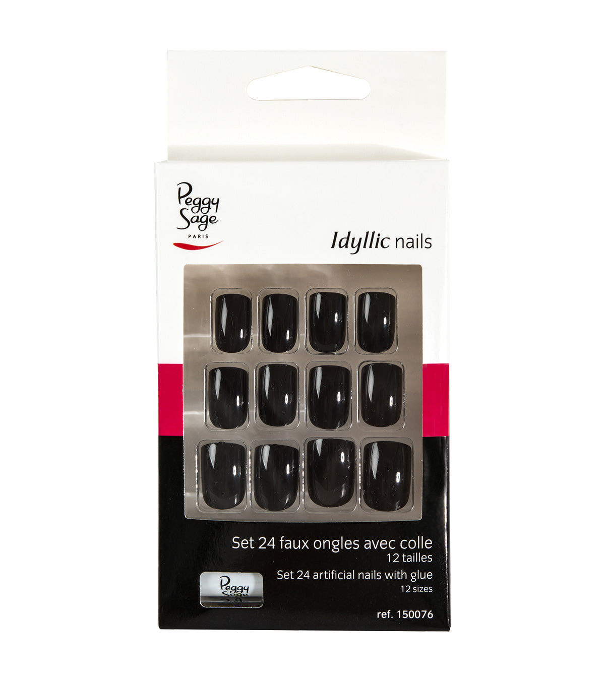 PEGGY SAGE SET 24 UNGHIE FINTE IDYLLIC NAILS - BLACK - Tre Pi Profumerie