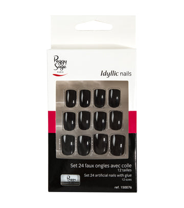 PEGGY SAGE SET 24 UNGHIE FINTE IDYLLIC NAILS - BLACK - Tre Pi Profumerie