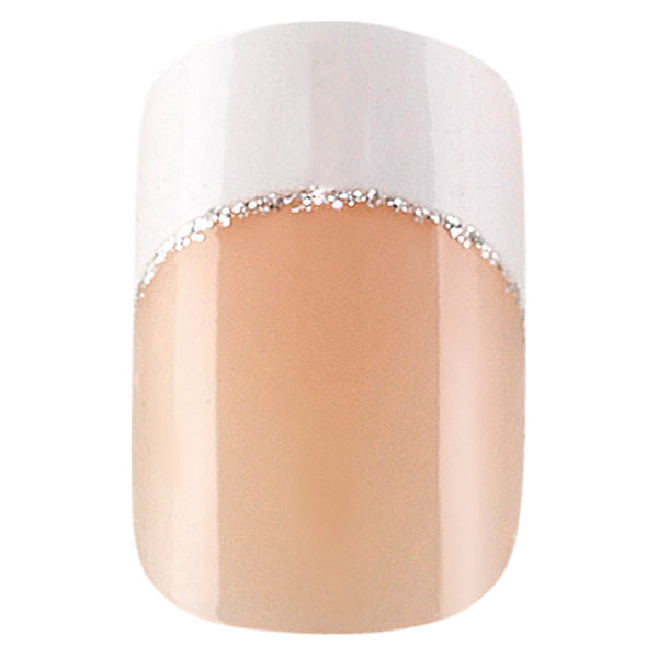 PEGGY SAGE SET 24 UNGHIE FINTE IDYLLIC NAILS - SILVER FRENCH - Tre Pi Profumerie