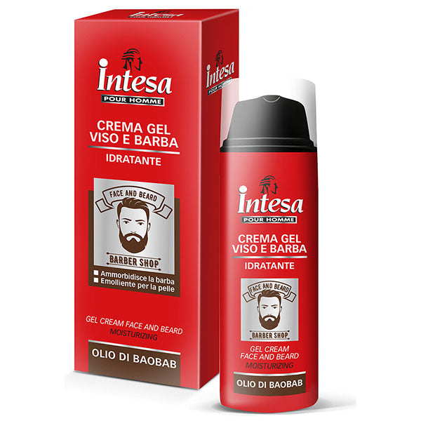 INTESA BARBER SHOP CREMA GEL VISO E BARBA 50 + DETERGENTE 150 ML - Tre Pi Profumerie