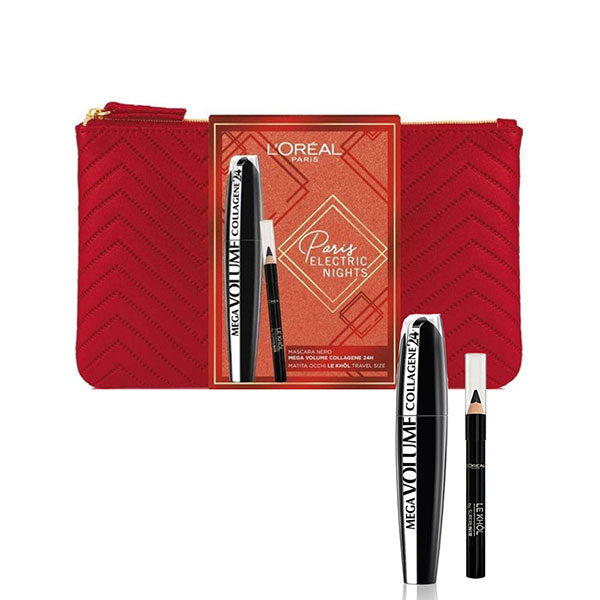 L'OREAL PARIS ELECTRIC NIGHTS MASCARA MEGA VOLUME + MATITA KHOL - Tre Pi Profumerie
