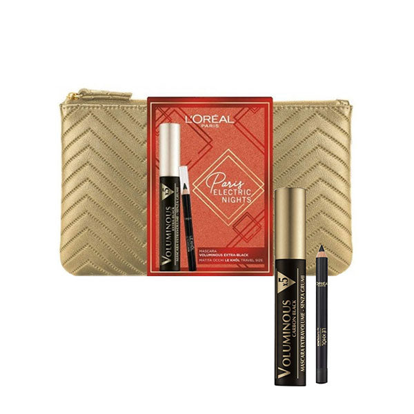 L'OREAL PARIS ELECTRIC NIGHTS MASCARA VOLUMINOUS + MATITA KHOL - Tre Pi Profumerie