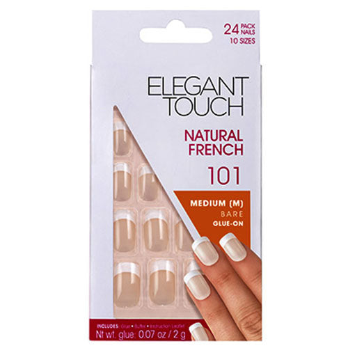 ELEGANT TOUCH NATURAL FRENCH MEDIUM BARE GLUE ON 101 - Tre Pi Profumerie