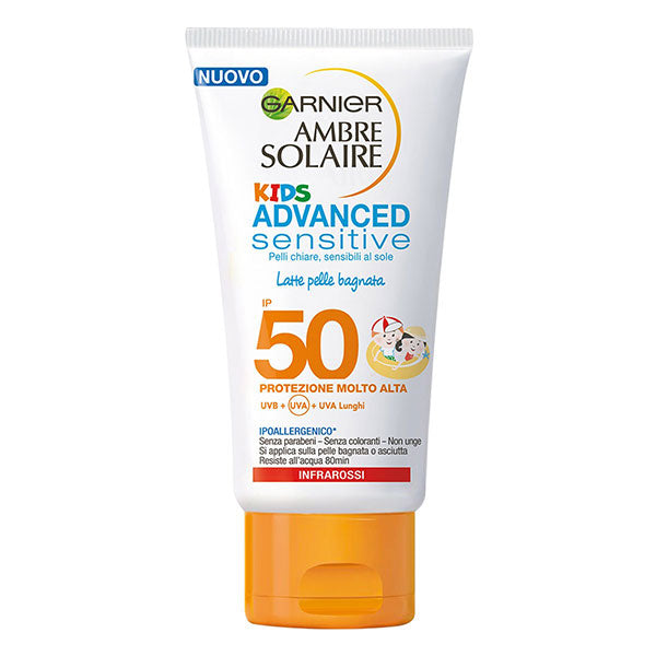 GARNIER AMBRE SOLAIRE KIDS ADVANCED SENSITIVE SPF 50 + 50 ML - Tre Pi Profumerie