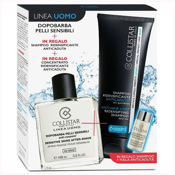 COLLISTAR LINEA UOMO COFANETTO DOPOBARBA PELLI SENSIBILI + SHAMP - Tre Pi Profumerie