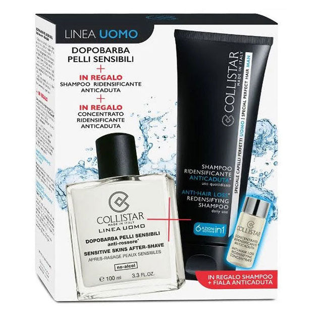 COLLISTAR LINEA UOMO COFANETTO DOPOBARBA PELLI SENSIBILI + SHAMP - Tre Pi Profumerie