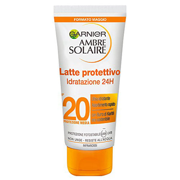 GARNIER AMBRE SOLAIRE LATTE PROTETTIVO 24H SPF 20 50 ML - Tre Pi Profumerie