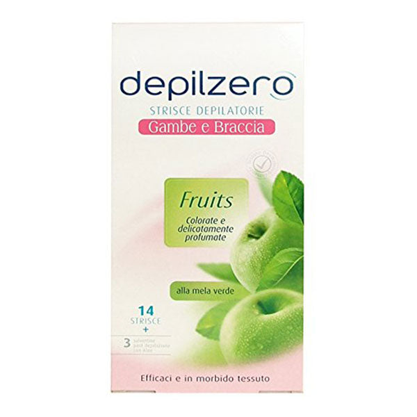 DEPILZERO STRISCE DEPILATORIE GAMBE E BRACCIA FRUITS 14 PEZZI - Tre Pi Profumerie