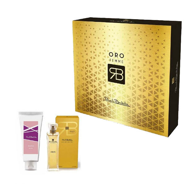 RENATO BALESTRA ORO POUR FEMME COFANETTO EDT 100 ML+S/G 300 ML - Tre Pi Profumerie