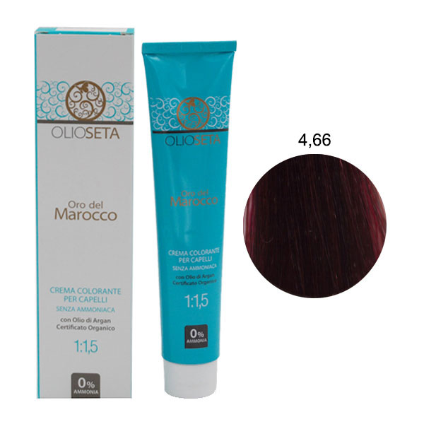 OLIOSETA ORO DEL MAROCCO TINTURA CASTANO ROSSO INTENSO 4.66 - Tre Pi Profumerie