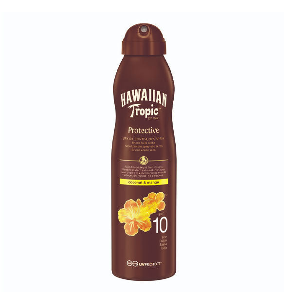 HAWAIIAN TROPIC PROTECTIVE DRY OIL CONTIN SPRAY SPF 10 180 ML - Tre Pi Profumerie