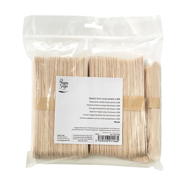 PEGGY SAGE SPATOLA IN LEGNO CORPO MONOUSO 15 CM X 200 - Tre Pi Profumerie