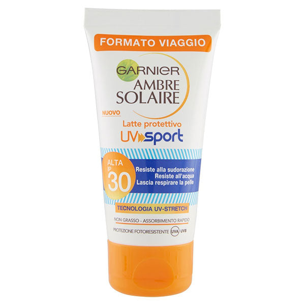 GARNIER AMBRE SOLAIRE LATTE PROTETTIVO UV SPORT SPF 30 50 ML - Tre Pi Profumerie