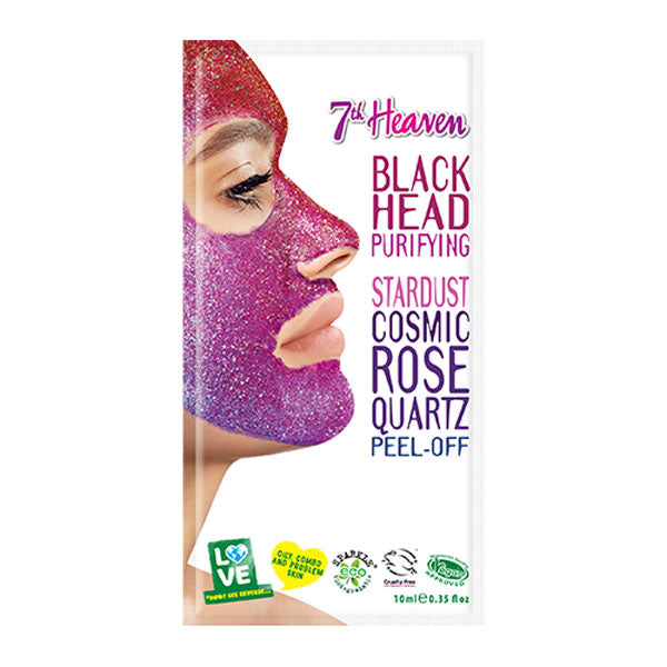 7 HEAVEN BLACK HEAD PURIFYING STARDUST COSMIC ROSE QUARTZ PEEL - Tre Pi Profumerie