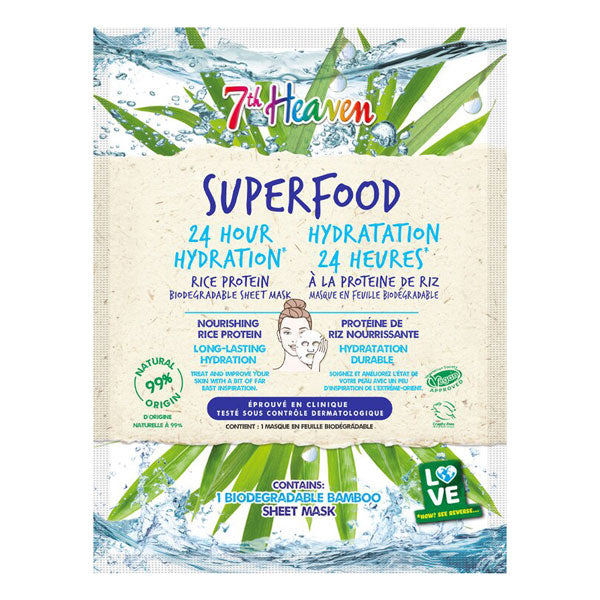 7 HEAVEN SUPERFOOD 24 HOUR RICE PROTEIN SHEET MASK - Tre Pi Profumerie
