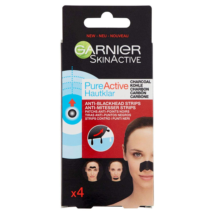 GARNIER SKIN ACTIVE PURE ACTIVE ANTI BLACKHEAD STRIPS 4 PEZZI - Tre Pi Profumerie