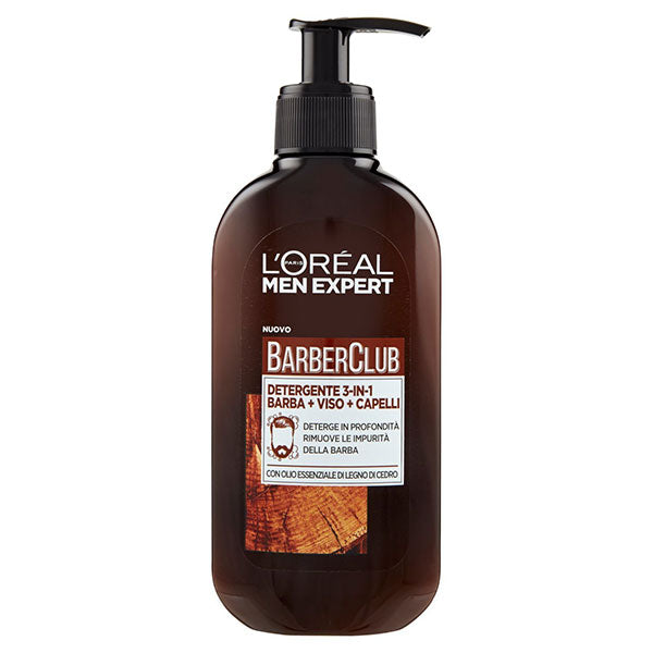 L'OREAL MEN EXPERT BARBER CLUB DETERGENTE 3 IN 1 200 ML - Tre Pi Profumerie