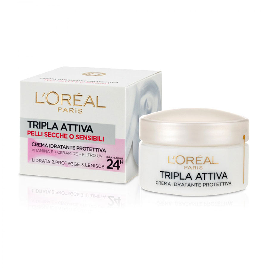 L'OREAL TRIPLA ATTIVA PELLI SECCHE E SENSIBILE 50 ML - Tre Pi Profumerie