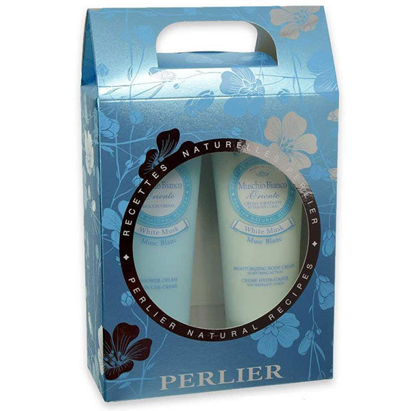 PERLIER COFANETTO MUSCHIO BIANCO BAGNO 250 + IDRATANTE 250 2020 - Tre Pi Profumerie