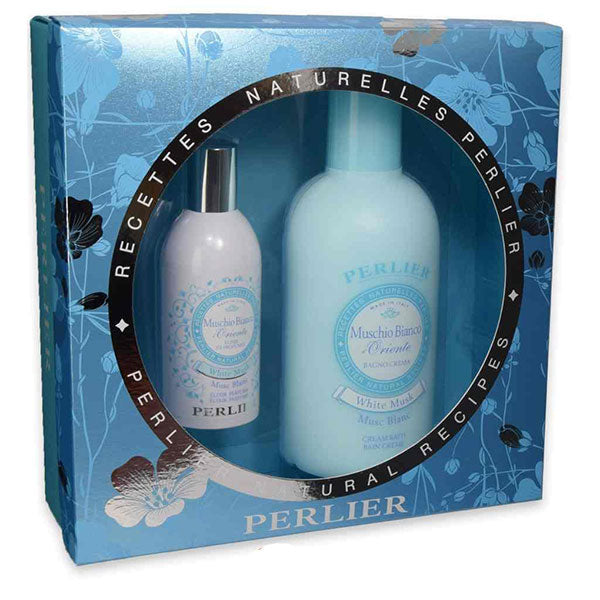 PERLIER COFANETTO MUSCHIO BIANCO PROFUMO 100 + BAGNO 500 2020 - Tre Pi Profumerie