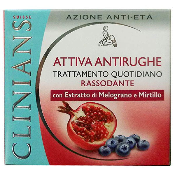 CLINIANS ATTIVA ANTIRUGHE RASSODANTE MELOGRANO E MIRTILLO 50 ML - Tre Pi Profumerie