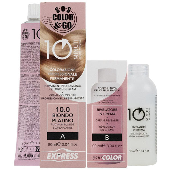 ALAMA SOS COLOR & GO TINTA CAPELLI 10 MINUTI BIONDO PLATINO 10.0 - Tre Pi Profumerie