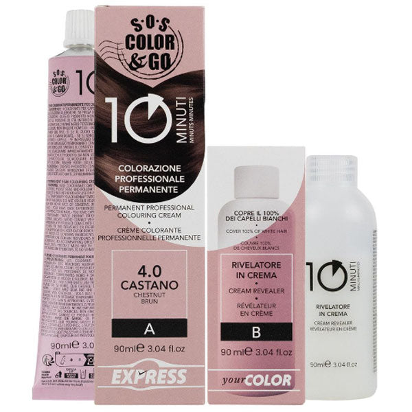 ALAMA SOS COLOR & GO TINTA CAPELLI 10 MINUTI CASTANO 4.0 - Tre Pi Profumerie