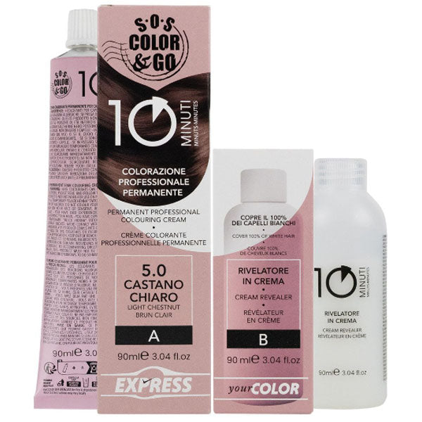 ALAMA SOS COLOR & GO TINTA CAPELLI 10 MINUTI CASTANO CHIARO 5.0 - Tre Pi Profumerie
