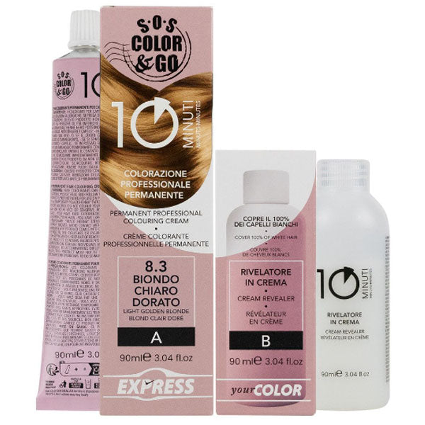 ALAMA SOS COLOR & GO TINTA CAPELLI 10 MINUTI BIONDO DORATO 8.3 - Tre Pi Profumerie