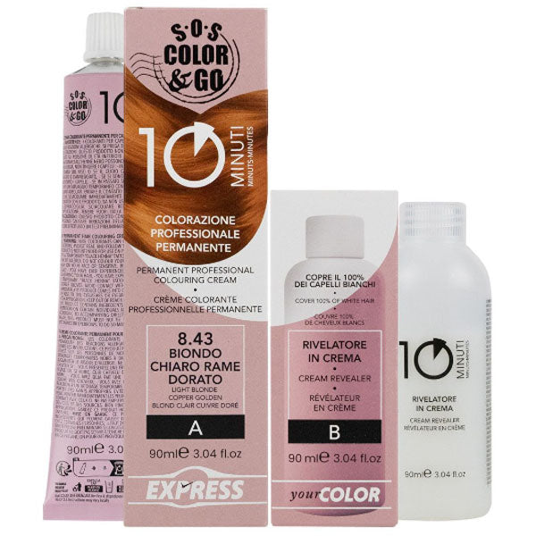 ALAMA SOS COLOR & GO TINTA CAPELLI 10 MINUTI BIONDO RAME 8.43 - Tre Pi Profumerie