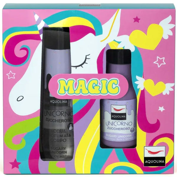 AQUOLINA COFANETTO MAGIC UNICORNO BAGNO 125 ML + ACQUA CORPO - Tre Pi Profumerie
