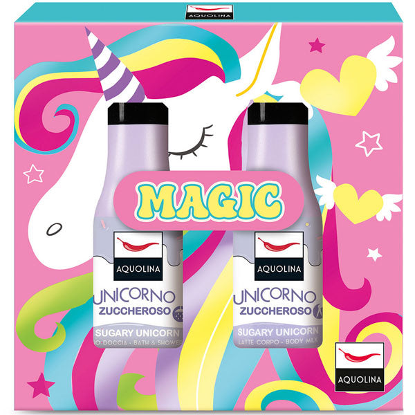 AQUOLINA COFANETTO MAGIC UNICORNO BAGNO + LATTE CORPO 125 ML - Tre Pi Profumerie