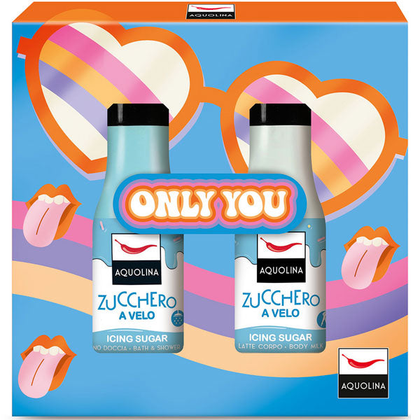 AQUOLINA COFANETTO ONLYYOU ZUCCHERO A VELO BAGNO + LATTE CORPO - Tre Pi Profumerie