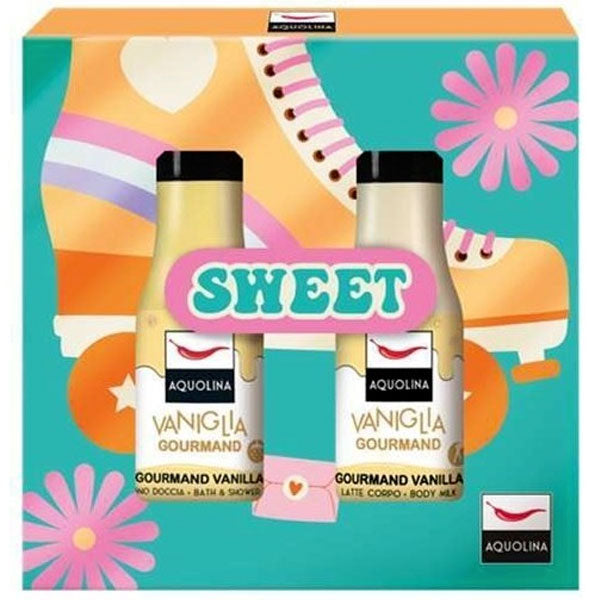 AQUOLINA COFANETTO SWEET VANIGLIA GOURMAND BAGNO + LATTE CORPO 1 - Tre Pi Profumerie