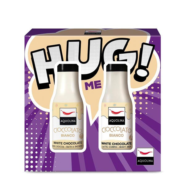 AQUOLINA KIT HUG ME CIOCCOLATO BIANCO BAGNO + LATTE CORPO 125 ML - Tre Pi Profumerie