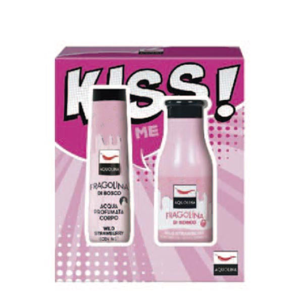 AQUOLINA KIT KISS ME FRAGOLINA BOSCO ACUQUA CORPO + BAGNO 250 ML - Tre Pi Profumerie