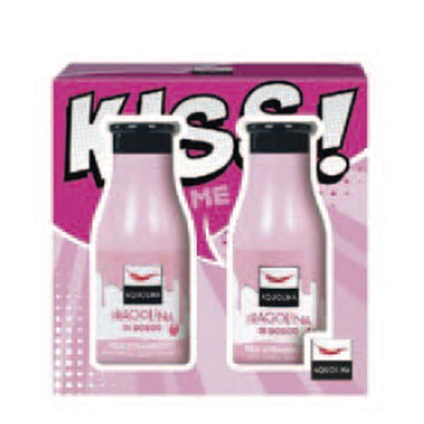 AQUOLINA KIT KISS ME FRAGOLINA BOSCO BAGNO + LATTE CORPO 250 ML - Tre Pi Profumerie