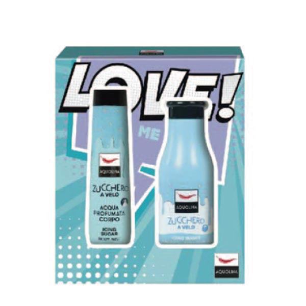 AQUOLINA KIT LOVE ME ZUCCHERO A VELO ACUQUA CORPO + BAGNO 250 ML - Tre Pi Profumerie