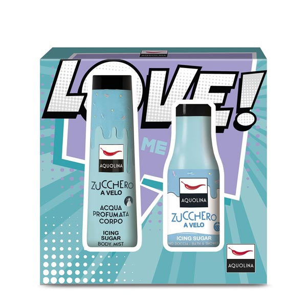 AQUOLINA KIT LOVE ME ZUCCHERO A VELO ACUQUA CORPO + BAGNO - Tre Pi Profumerie