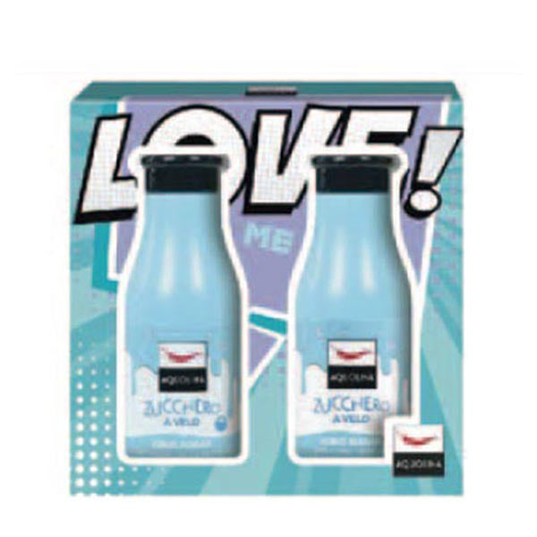 AQUOLINA KIT LOVE ME ZUCCHERO VELO BAGNO + LATTE CORPO 250 ML - Tre Pi Profumerie
