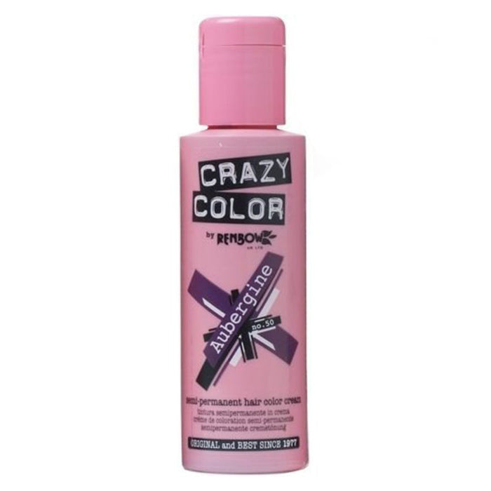 CRAZY COLOR SEMI-PERMANENT HAIR COLOR CREAM AUBERGINE 50 - Tre Pi Profumerie