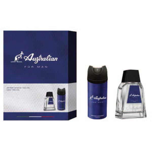 AUSTRALIAN COFANETTO BLU AFTER SHAVE 100 ML + DEODORANTE - Tre Pi Profumerie