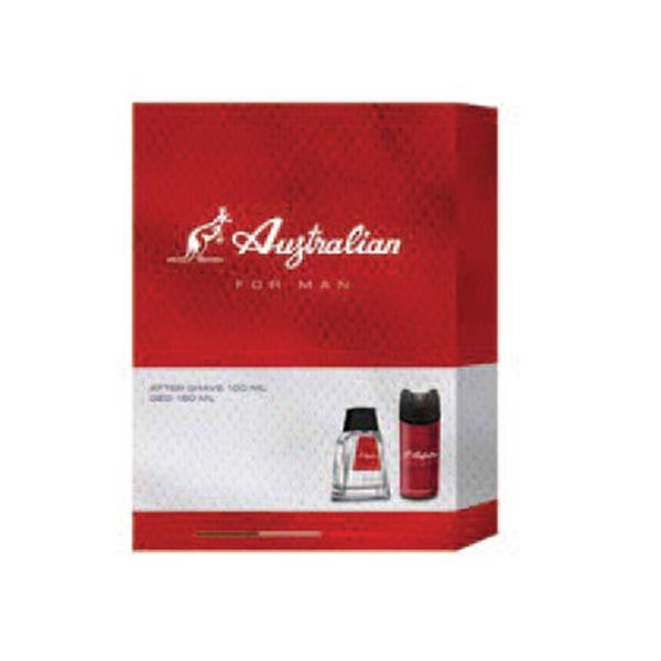AUSTRALIAN COFANETTO ROSSO AFTER SHAVE 100 ML + DEODORANTE - Tre Pi Profumerie