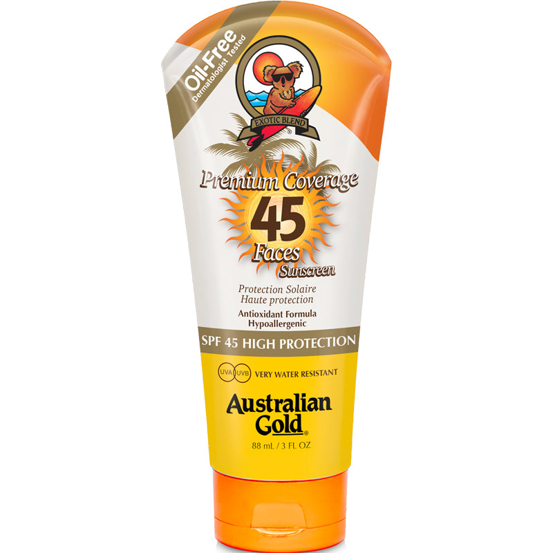 AUSTRALIAN GOLD PREMIUMCOVERAGE FACE SUNSCREEN SPF 45 HIGH 88ML - Tre Pi Profumerie