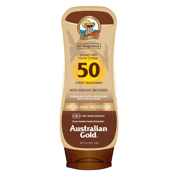 AUSTRALIAN GOLD LOTION KONA COFFE SPF 50 HIGH PROTECTION 237 ML - Tre Pi Profumerie